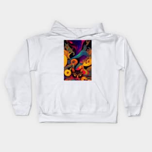 Colorful abstract cat design Kids Hoodie